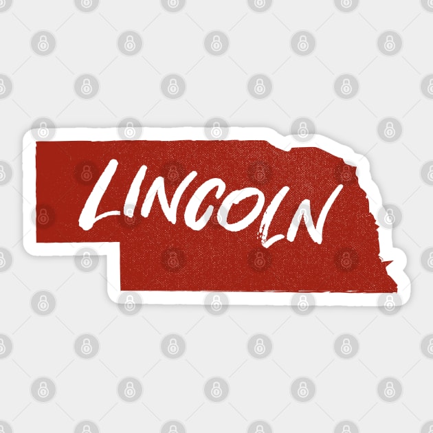 Lincoln Nebraska Typography Sticker by Commykaze